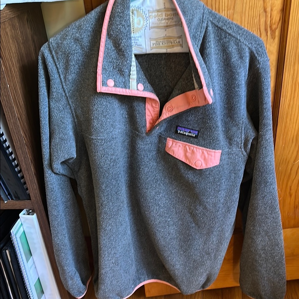 Patagonia Gray and Pink Pullover